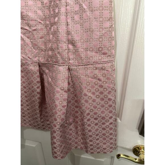 Banana Republic Women's Light Pink Monogram Jacquard Fit & Flare Dress 14 - Picture 5 of 11